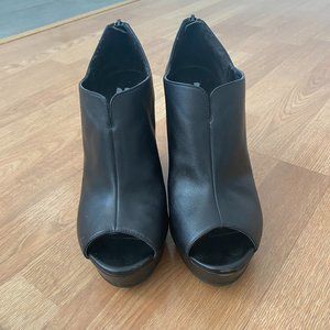 bp Peep Toe Platform Wedges Black Size 9